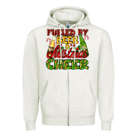Oatmeal Heather fueled by beer and christmas cheer with beer bottles Zipper Hoodie - AdoDesignShop