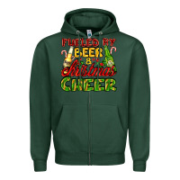 Sports Green fueled by beer and christmas cheer with beer bottles Zipper Hoodie - AdoDesignShop