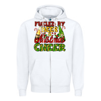 White fueled by beer and christmas cheer with beer bottles Zipper Hoodie - AdoDesignShop