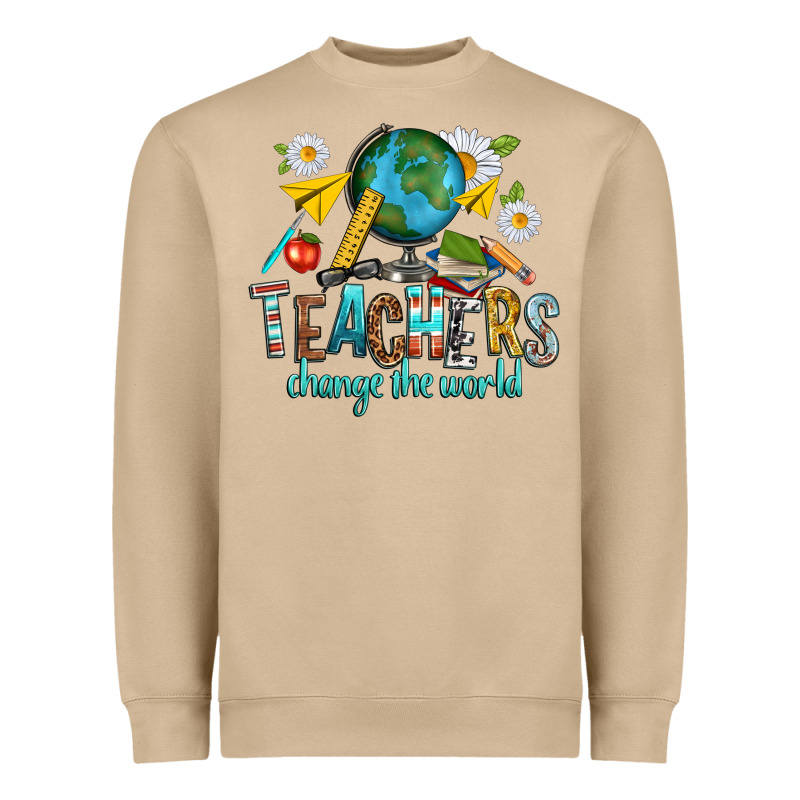 Teachers Change The World Heavyweight Sweatshirt by texasbilliewilder | Teevron
