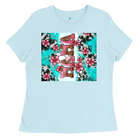 Baby Blue floral mama Ladies Tee - AdoDesignShop
