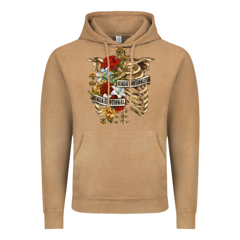 Kinda Emotionless Kinda Emotional Skeleton Vintage Hoodie by RanaPortraitStore | Teevron