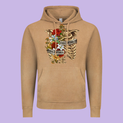 Vintage Hoodie Kinda Emotionless Kinda Emotional Skeleton