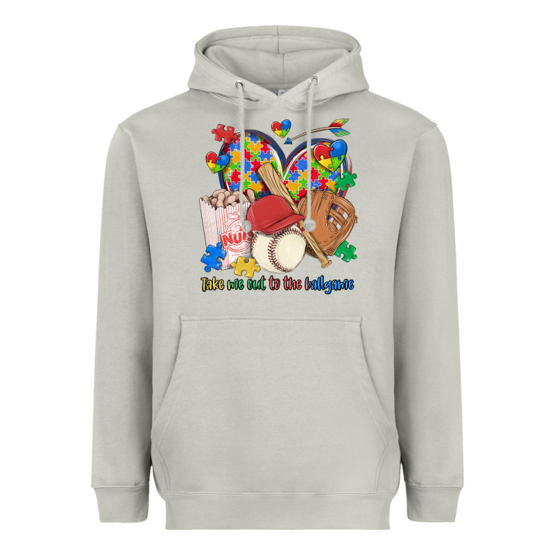 Take Me Out To The Ballgame  Autism Baseball Heavyweight Hoodie by MaliasSmallBusiness | Teevron