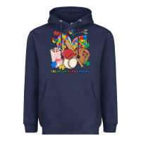 Navy take me out to the ballgame  autism baseball Heavyweight Hoodie - MaliasSmallBusiness