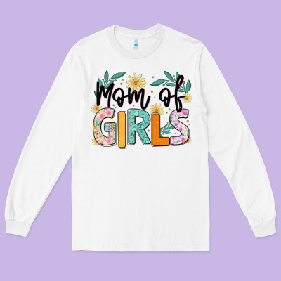 Mom Of Girls Long Sleeve Tee Designed By Jahusdesignshop