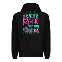 Black I Wear Pink For My Mom Premium Hoodie - BundleAndBundleShop