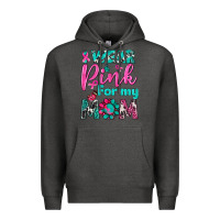 Charcoal Heather I Wear Pink For My Mom Premium Hoodie - BundleAndBundleShop