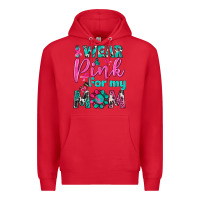 Red I Wear Pink For My Mom Premium Hoodie - BundleAndBundleShop