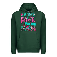 Sports Green I Wear Pink For My Mom Premium Hoodie - BundleAndBundleShop