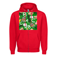 Red english class seamless pattern Zipper Hoodie - BundleAndBundleShop