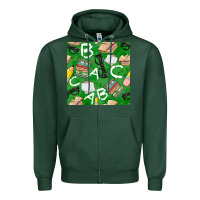 Sports Green english class seamless pattern Zipper Hoodie - BundleAndBundleShop