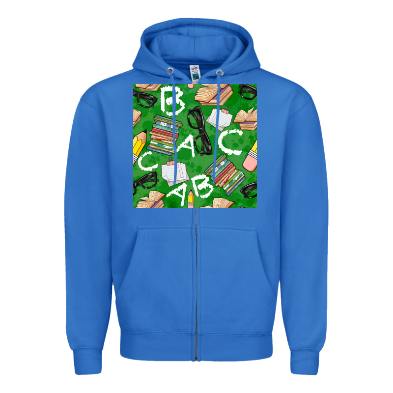English Class Seamless Pattern Zipper Hoodie by BundleAndBundleShop | Teevron