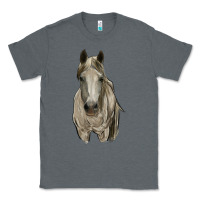 Charcoal Heather horse Classic Tee - RanaPortraitStore
