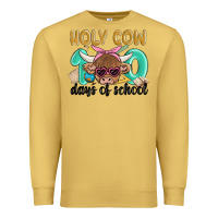 Antique Gold holy cow 100 days of school Premium Sweatshirt - MaliasSmallBusiness