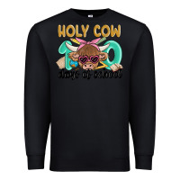 Black holy cow 100 days of school Premium Sweatshirt - MaliasSmallBusiness