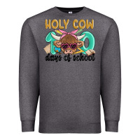 Charcoal Heather holy cow 100 days of school Premium Sweatshirt - MaliasSmallBusiness