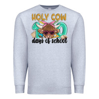 Heather Grey holy cow 100 days of school Premium Sweatshirt - MaliasSmallBusiness