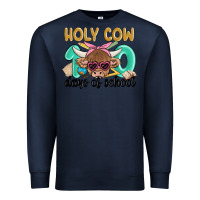 Navy holy cow 100 days of school Premium Sweatshirt - MaliasSmallBusiness
