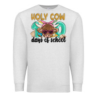 Oatmeal Heather holy cow 100 days of school Premium Sweatshirt - MaliasSmallBusiness