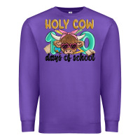 Purple holy cow 100 days of school Premium Sweatshirt - MaliasSmallBusiness