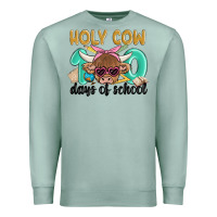Seafoam holy cow 100 days of school Premium Sweatshirt - MaliasSmallBusiness