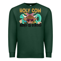 Sports Green holy cow 100 days of school Premium Sweatshirt - MaliasSmallBusiness