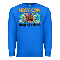 True Royal holy cow 100 days of school Premium Sweatshirt - MaliasSmallBusiness