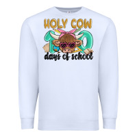 White holy cow 100 days of school Premium Sweatshirt - MaliasSmallBusiness