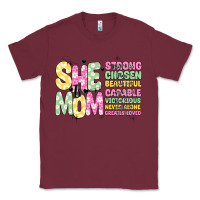 Burgundy she is mom Classic Tee - JahusDesignShop