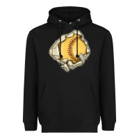 Black softball Heavyweight Hoodie - MaliasSmallBusiness