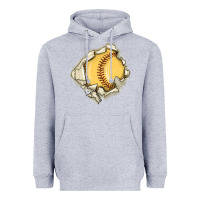 Heather Grey softball Heavyweight Hoodie - MaliasSmallBusiness