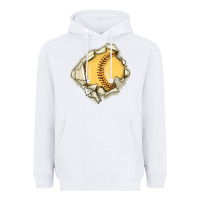 White softball Heavyweight Hoodie - MaliasSmallBusiness