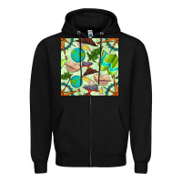 Black geography class seamless pattern Zipper Hoodie - BundleAndBundleShop