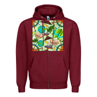 Burgundy geography class seamless pattern Zipper Hoodie - BundleAndBundleShop