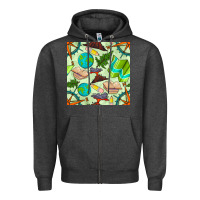 Charcoal Heather geography class seamless pattern Zipper Hoodie - BundleAndBundleShop