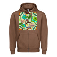 Chestnut geography class seamless pattern Zipper Hoodie - BundleAndBundleShop