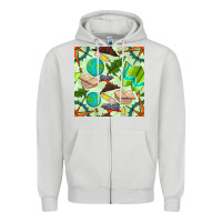 Dove Grey geography class seamless pattern Zipper Hoodie - BundleAndBundleShop