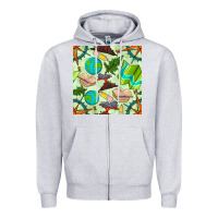 Heather Grey geography class seamless pattern Zipper Hoodie - BundleAndBundleShop