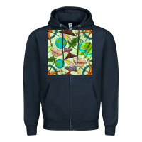 Navy geography class seamless pattern Zipper Hoodie - BundleAndBundleShop