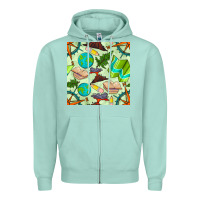 Seafoam geography class seamless pattern Zipper Hoodie - BundleAndBundleShop