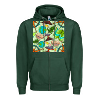 Sports Green geography class seamless pattern Zipper Hoodie - BundleAndBundleShop