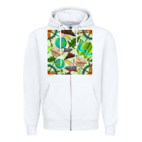 White geography class seamless pattern Zipper Hoodie - BundleAndBundleShop