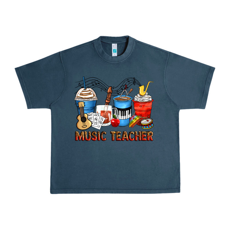 Music Teacher Coffee Cups Urban Heavy Tee by Zillion Design Studio | Teevron