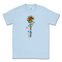Dusty Blue autism mama sunflower black Classic Tee - JahusDesignShop