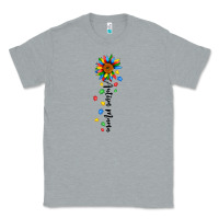 Heather Grey autism mama sunflower black Classic Tee - JahusDesignShop