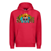 Cardinal Football Mom Sunflower Leopard Premium Hoodie - BundleAndBundleShop