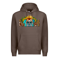 Coffee Football Mom Sunflower Leopard Premium Hoodie - BundleAndBundleShop