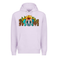 Lilac Football Mom Sunflower Leopard Premium Hoodie - BundleAndBundleShop