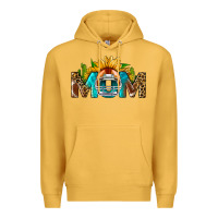 Mustard Football Mom Sunflower Leopard Premium Hoodie - BundleAndBundleShop